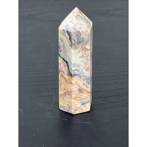 Crazy Lace Agate Tower Polished Crystal Point Obelisk Banded Stone